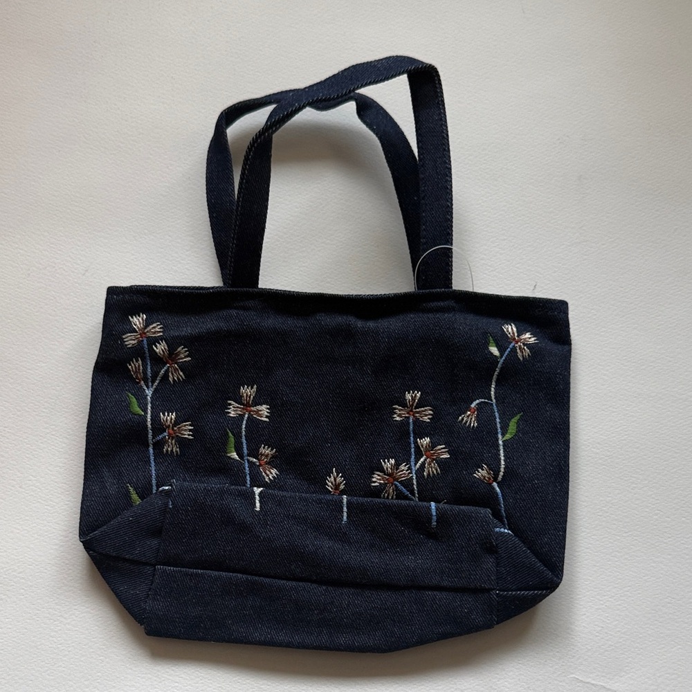 Embroidered Denim Tote Bag - Picture 7 of 9